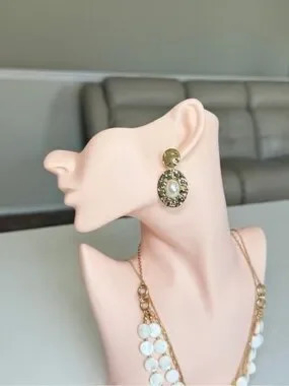 Gold-Tone Pearl Drop Earrings - Classic Women's Jewelry
